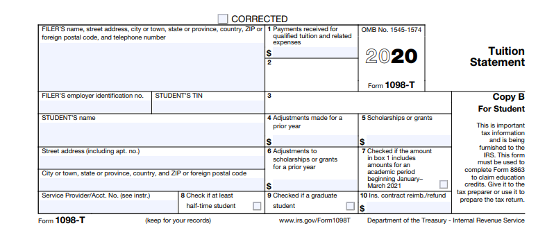 Sample 1098-T Form