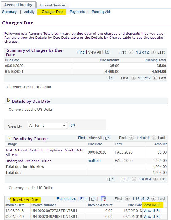 Charges Due