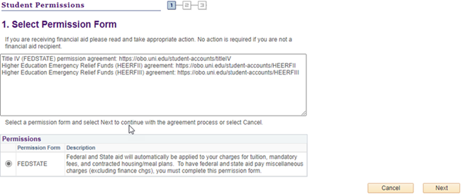 student permissions form example showing fields and options