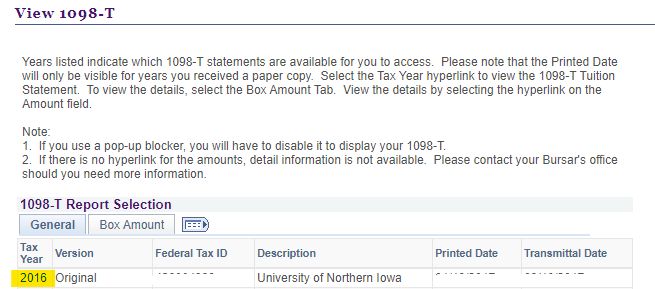 Select the tax year to open the form